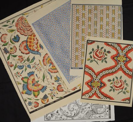Papiers dominotés de l'atelier Poulaillon, Mulhouse - Produits en vente à la boutique du Musée du Papier peint, Rixheim, France