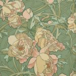 Pivoines, Dessin d'Alfons Mucha, Manufacture inconnue, France, 1900, Impression mécanique, Musée du Papier Peint, Rixheim, France, Inv. 987 PC 255
